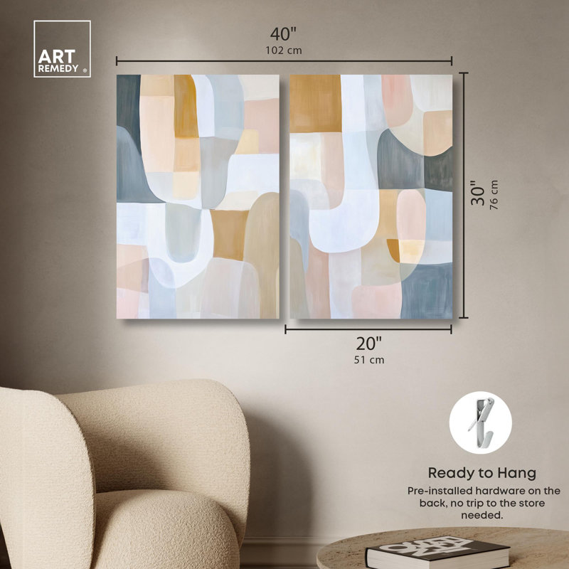 Ensemble de 2 reproductions sur toile Harmony , H 30 po x l 20 po, Toile tendue, Ne s’applique pas