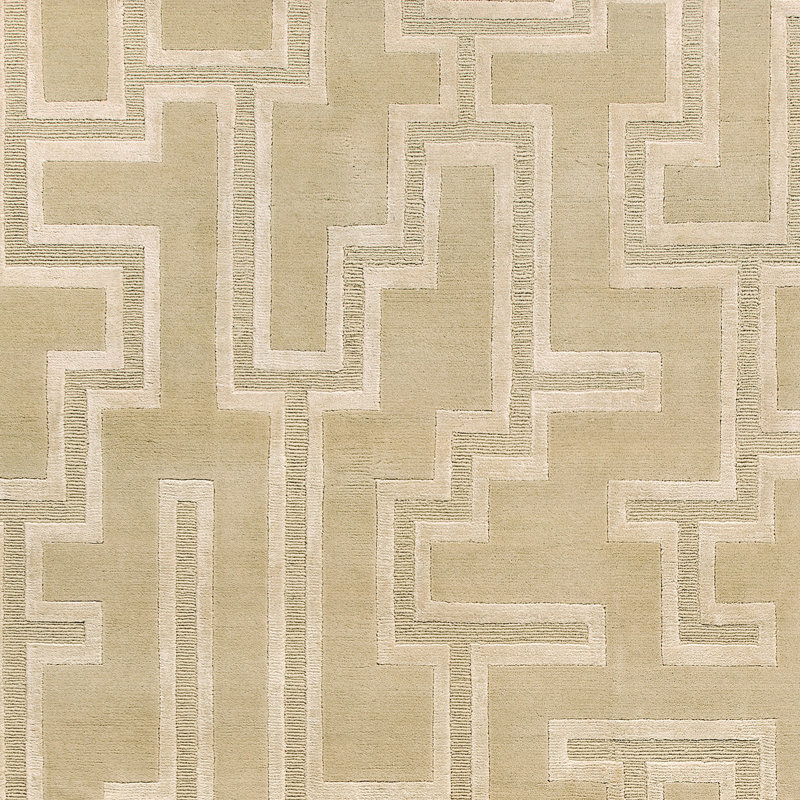 Geometric Area Rug in Cream/Butter/Gray, Rectangle 9' x 12'