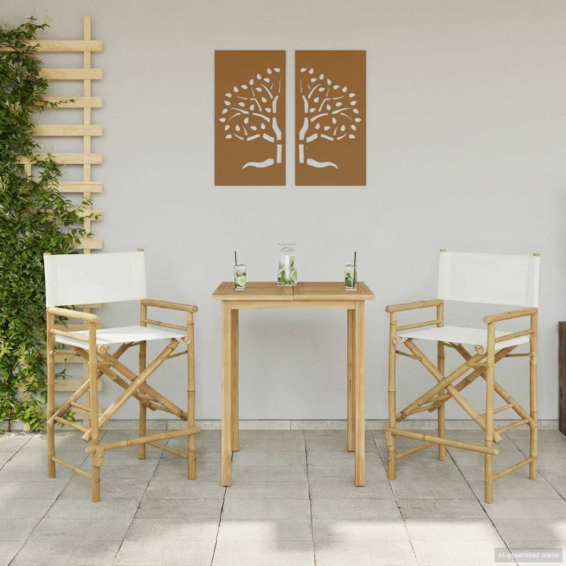 Patio Dining Armchair, White/Teak