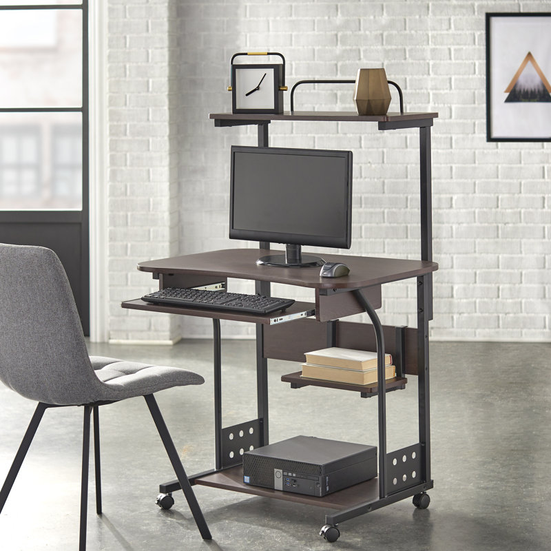 Fuselier Metal Base Computer Desk, Black