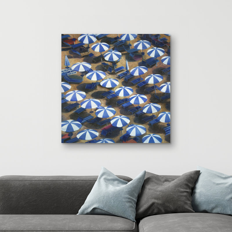 Beach umbrellas - 32"x32" art on canvas