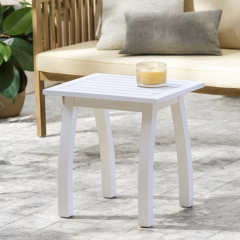 Table d'appoint décorative, table de bout rectangulaire résistante aux intempéries