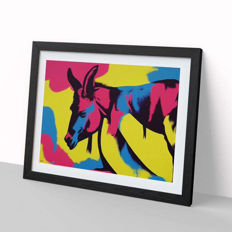 Colourful Donkey Art Vol.3 Abstract - Single Picture Frame Print, Black, 46cm H x 64cm W x 2cm D
