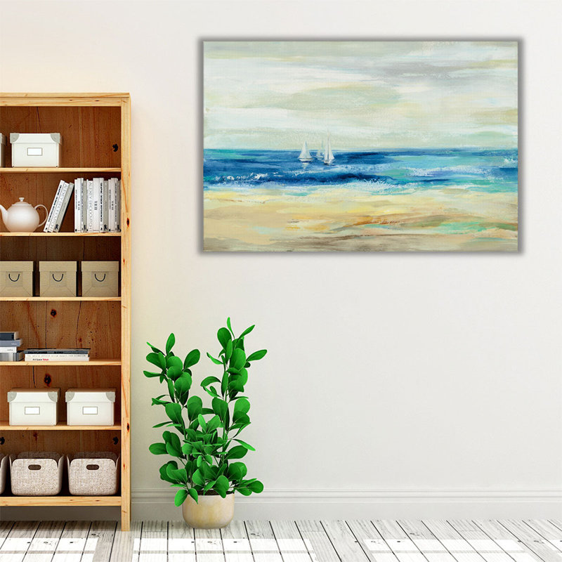 Sable et mer - reproduction d'art sur toile, H 20 po x l 30 po