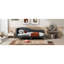 Lit de jour simple avec tête de lit et accoudoirs en lin gris - Structure confortable, polyvalente-1507394032-1507394046