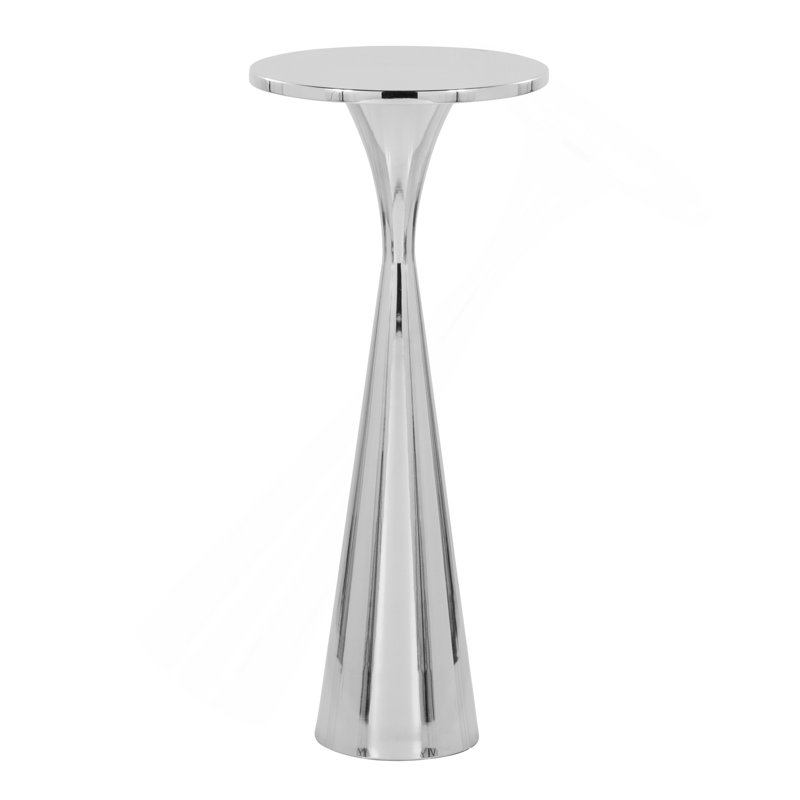 Table d'appoint contemporaine en métal poli 22 po Gemma de Grandview Gallery par Lumisource, Nickel