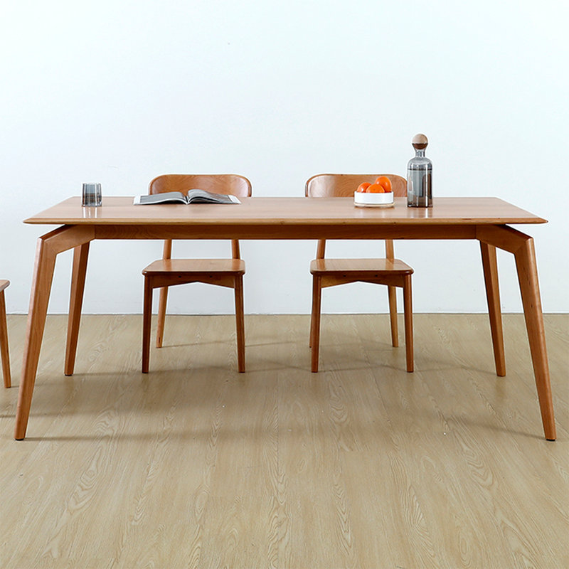 Table de salle à manger rectangulaire en bois massif couleur cerisier, H 29,53 po x L 70,87 po x l 33,46 po