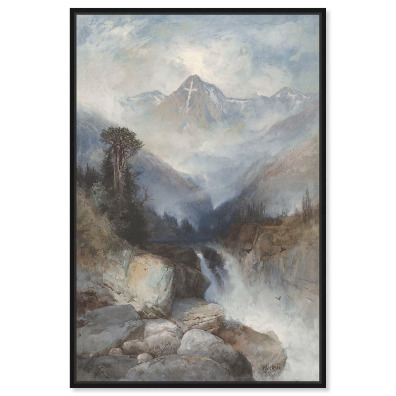 Art montagnard sur toile, montagne de la Sainte-Croix, par Art Remedy, Cadre doré, H 16 po x l 11 po
