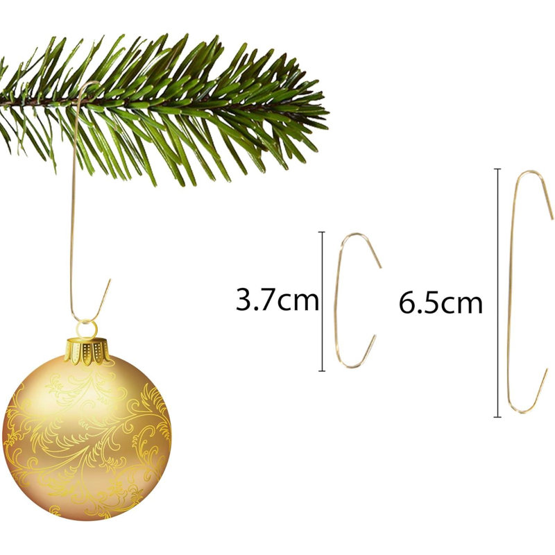 PVC No Holiday Shaped Ornament, 35 cm x 2.2cm x 25cm, Gold