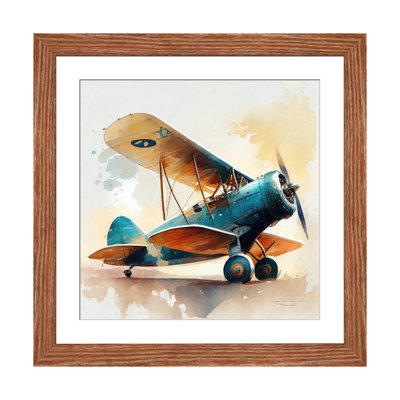 Watercolor Vintage Airplane I