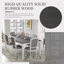 Ensemble de table de salle à manger extensible 7 pièces Rustic avec 6 chaises rembourrées et 2 tiroirs, gris foncé 78 po + blanc-329188329-329188328