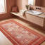 Tapis Amber2 moderne à motifs mosaïques mouchetées abstraites orange, rouge et crème, lavable à la machine, antidérapant, à poils courts, pour l'intérieur et l'extérieur, adapté aux animaux domestiques, idéal pour le salon, la chambre, la salle à manger, l'entrée, le couloir ou le bureau.-787303799
