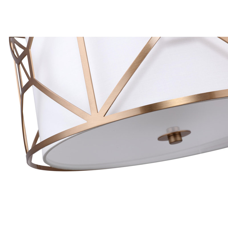 Hultgren 3 - Light Dimmable Drum Chandelier, 8.5" H x 17" W x 17" D, Vintage Brass