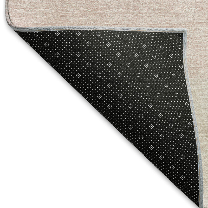 Tapis rose Prisco lavable à la machine de qualité supérieure, Rectangle 5 pi x 7 pi 6 po