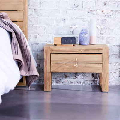 Minimalys 50cm W Solid Wood Bedside Table