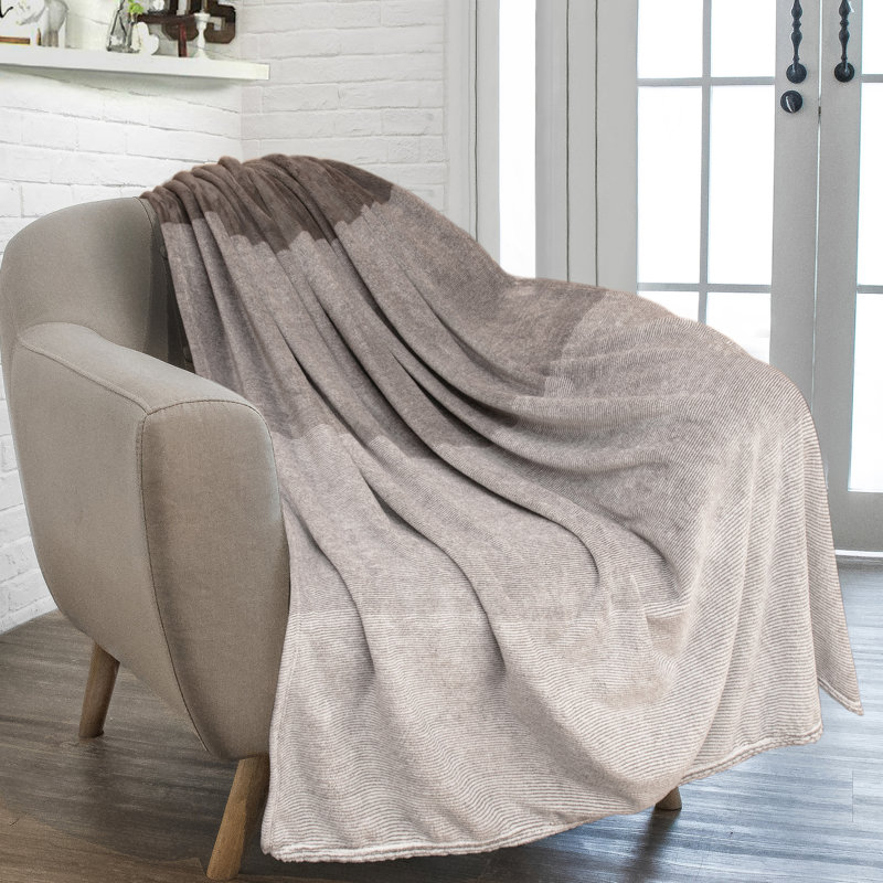 Hand Woven Throw Blanket, 50" x 60", Taupe