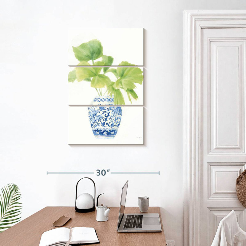 Harnek Palm Chinoiserie blanc I, H 32 po x l 20 po