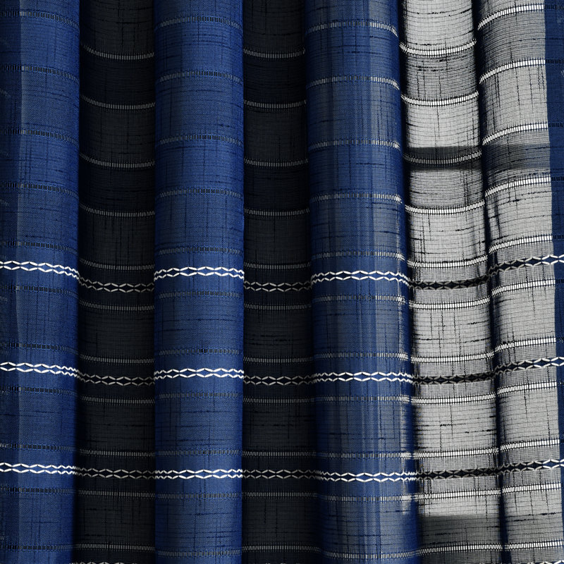 Westerman Sheer Polyester Curtain, Navy