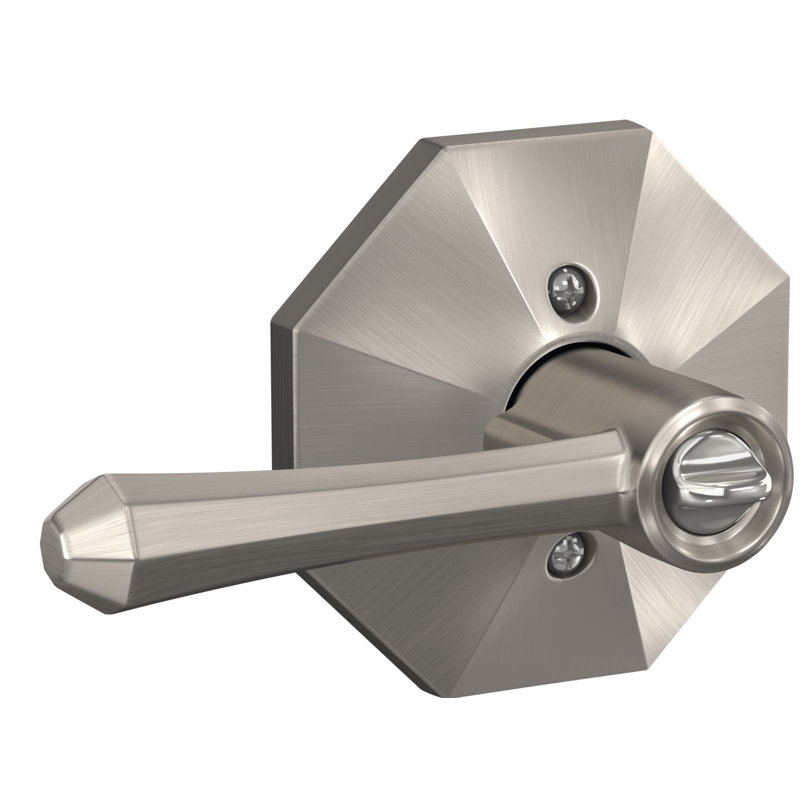 Dempsey Keyed Entry Lever with Rosewood Trim, Yes, Keyed Alike, Satin Nickel