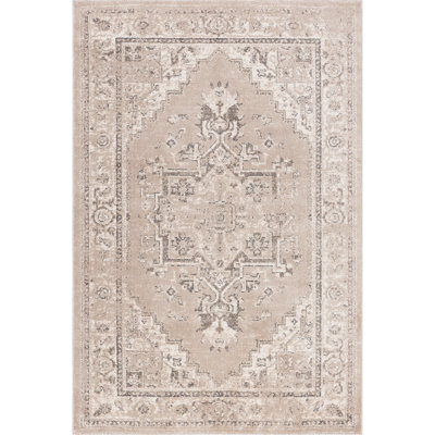 Gena Distressed Transitional Medallion Area Rug
