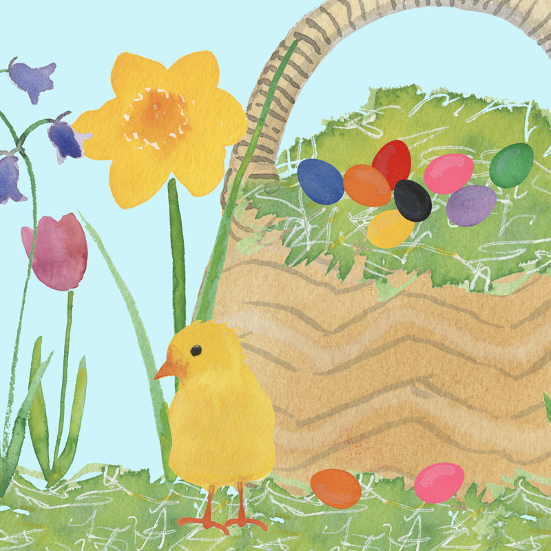 Easter Basket Time I by Alicia Longley - Wrapped Canvas Painting, 30cm H x 30cm W x 3.8cm D