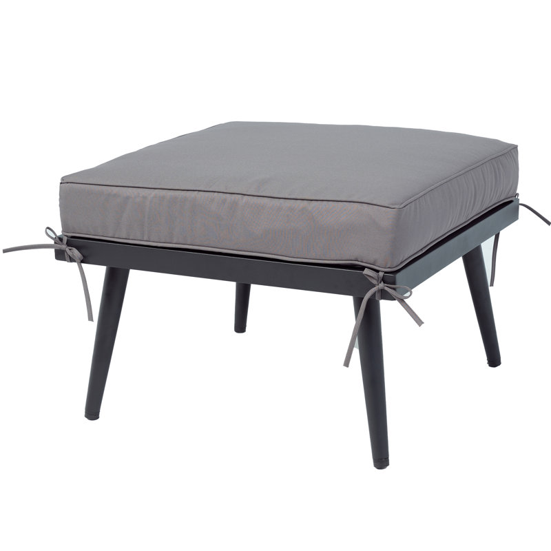 Patio Conversation Set With Ottoman, Grey