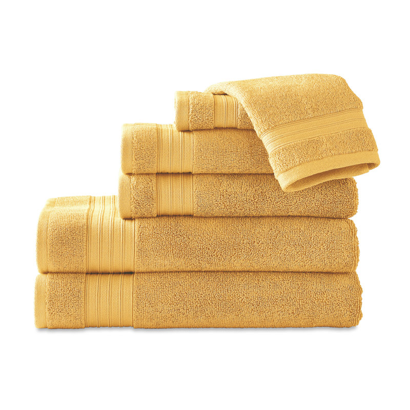Ensemble de 6 serviettes en mélange de coton TENCEL 6 pièces Scot Living, Ocre