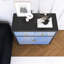 2 Doors, 1 Drawer Bathroom Cabinet In Black + Blue Lacquer - Adjustable Shelf, Material Storage With Shelf Thought