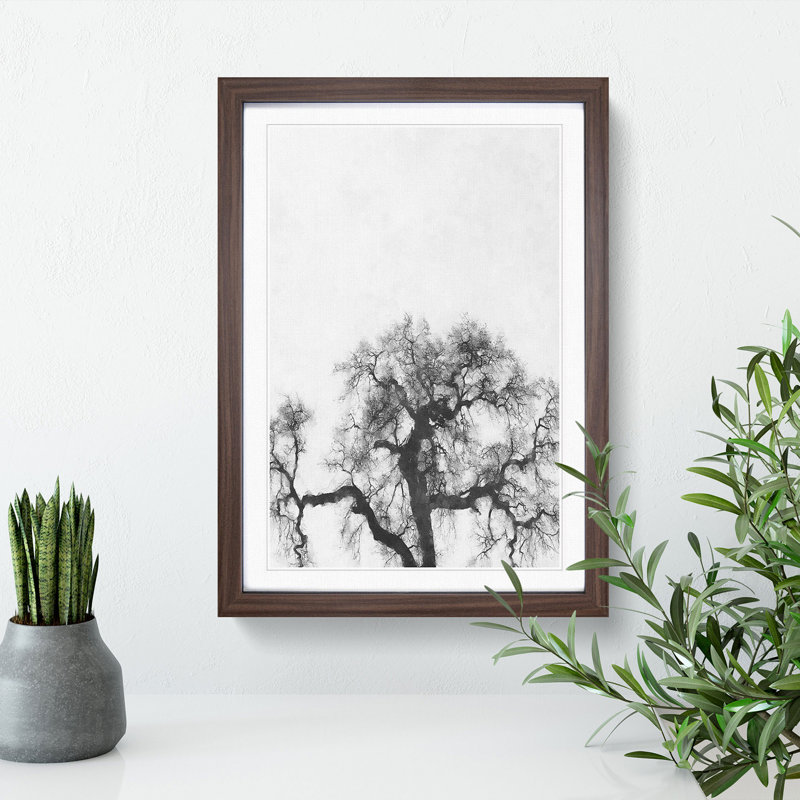 Old Oak Tree - Picture Frame Painting Print, 33cm H x 24cm W x 2cm D, Walnut Framed