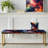 Cosmic Illusion Moody Patterns - Abstract Upholstered Gold Bench