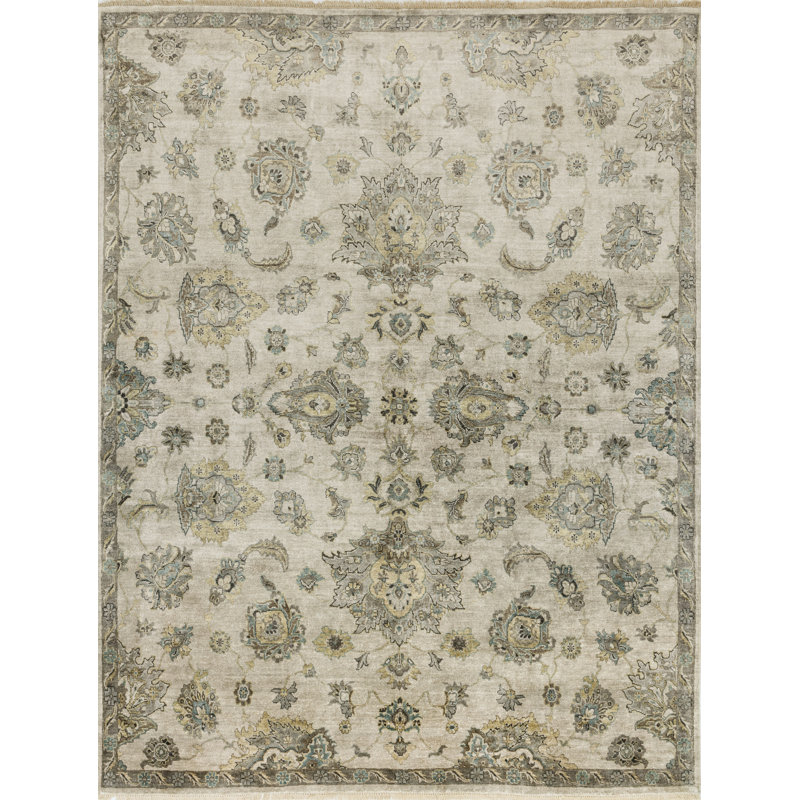 Silk Oriental Area Rug, Rectangle 12' x 18'