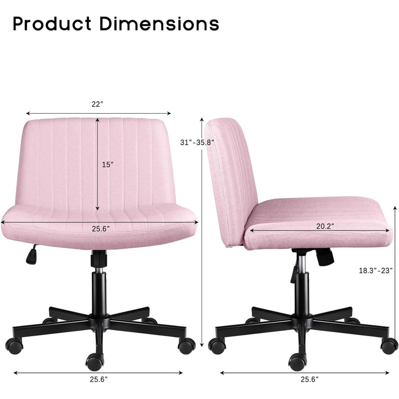 Caelie Fabric Swivel Task Chair, Pink