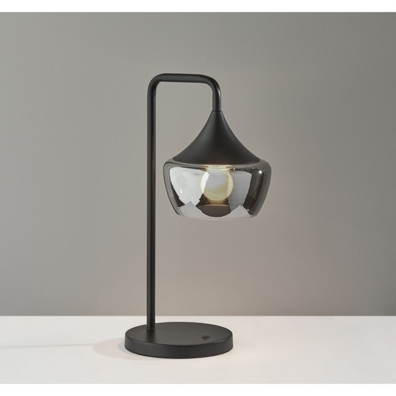 Lampe arquée 20,25 po Nagy, Noir, Transparent