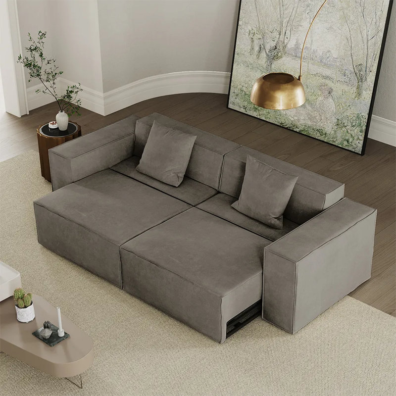 Canapé-lit Barrett Power, H 27,16 po x l 97,24 po x P 39,37 po, 3, Gris foncé