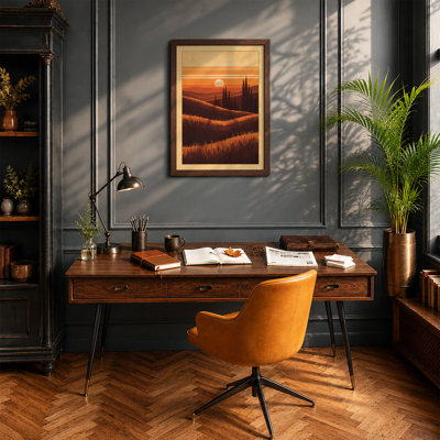 Golden Hour Silhouette Modern - Framed Print