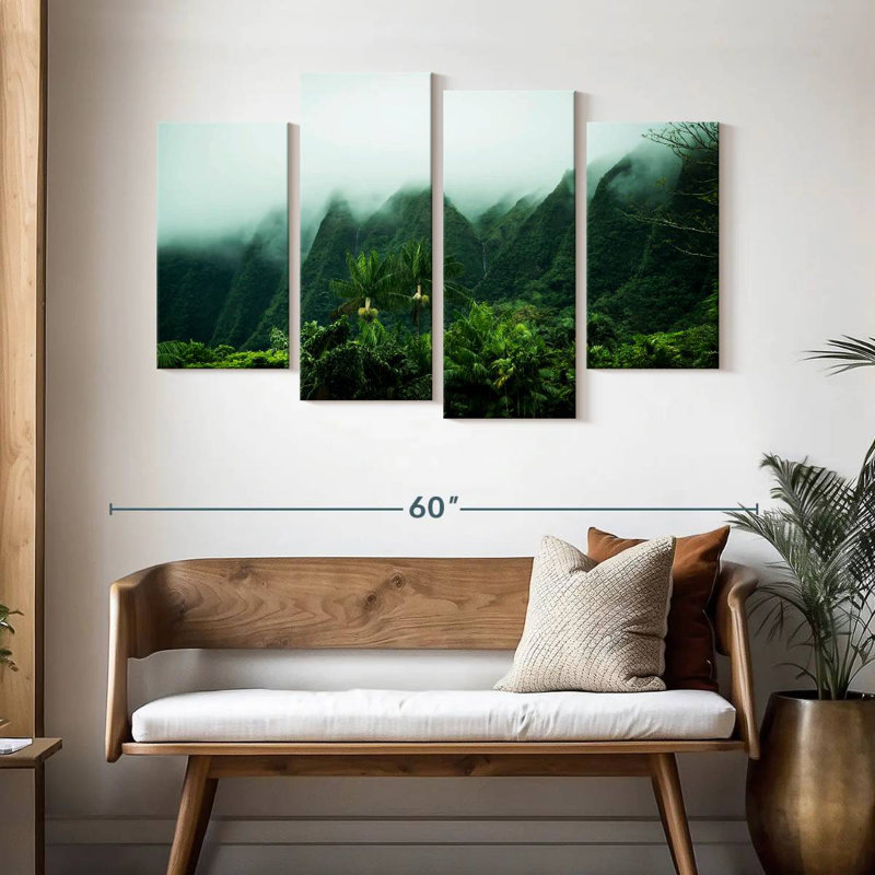 Paysage Alvord brumeux Kaneohe, H 32 po x l 52 po