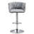 360° Fabric Cover Swivel Bar Stools Set Of 2, Adjustable Counter Height Bar Chairs With Woven Back & Footrest,Silver Chromed  Bar Stools For Kitchen Island, Cafe, Pub-1745660715