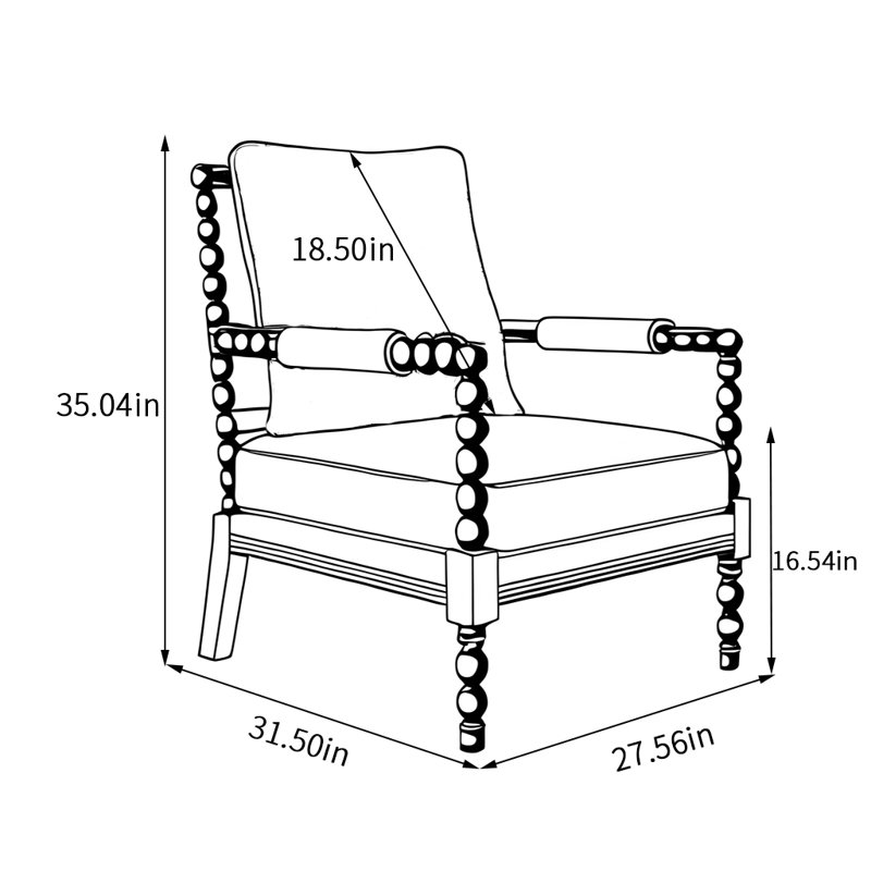 Breathable Fabric Chair with Solid Wood Frame