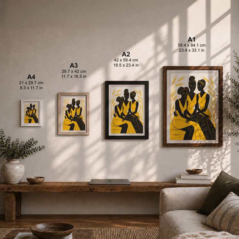 Wheat and Devotion Graphic - Framed Print, A4 - 29.7 x 21.0 cm, Unframed