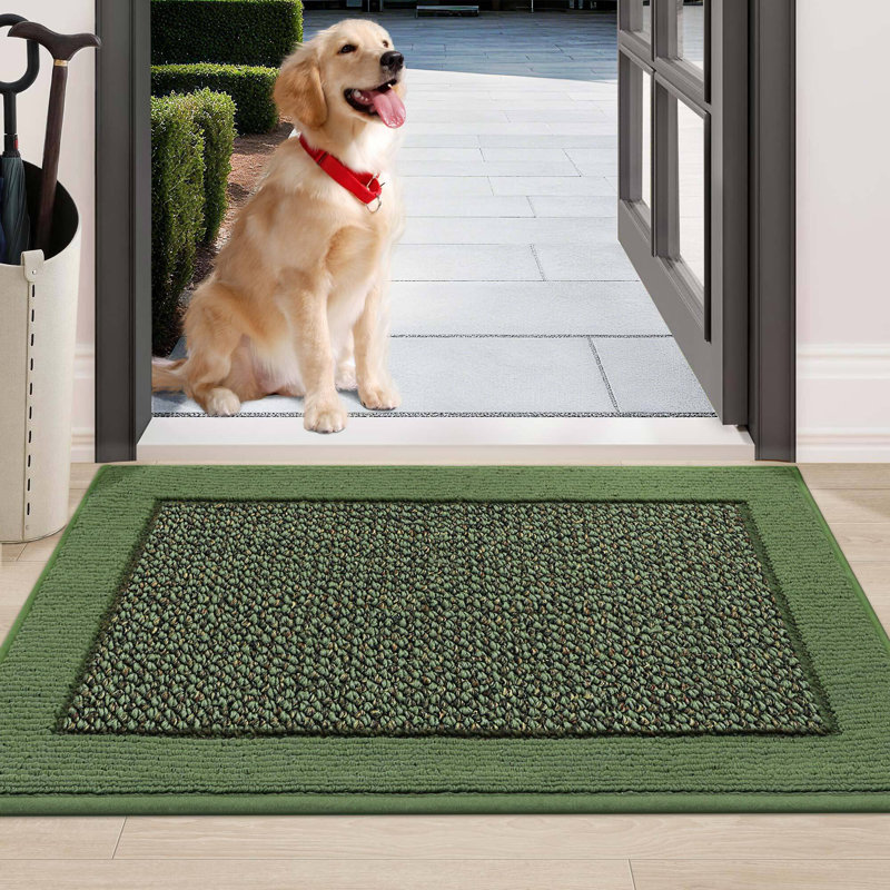 Non-Slip Indoor Doormat, 61cm W x 91.4cm L, Green