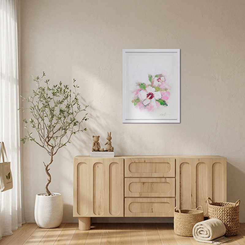 «White Glove Series Rose of Sharon» par Robert Robinson, reproduction d'art sur papier encadrée