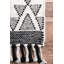 Tapis ivoire / noir en laine tissé à la main Southwestern-31653794