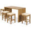 5-Piece Outdoor Bar Set - Acacia Wood Bar Table & 4 Stools With Cushions, Patio Dining Set For Backyard, Poolside, Balcony