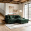Canapé modulaire en flanelle avec accoudoirs et coussins décoratifs Stephania-109423038