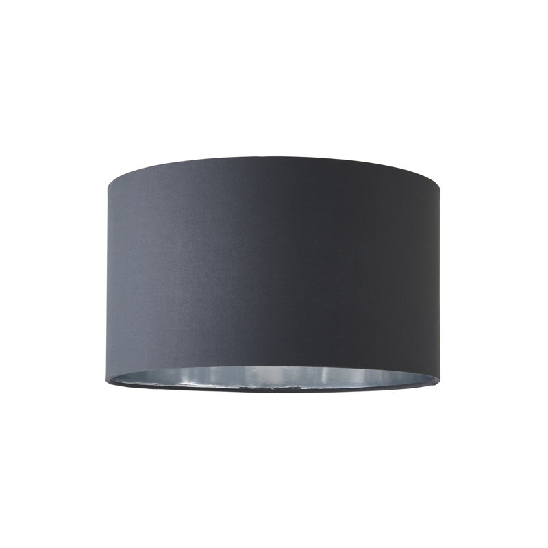 Danelis Linen Blend Drum Lamp Shade ( Slip-On ) in Grey, 20" H x 35" W x 35" D