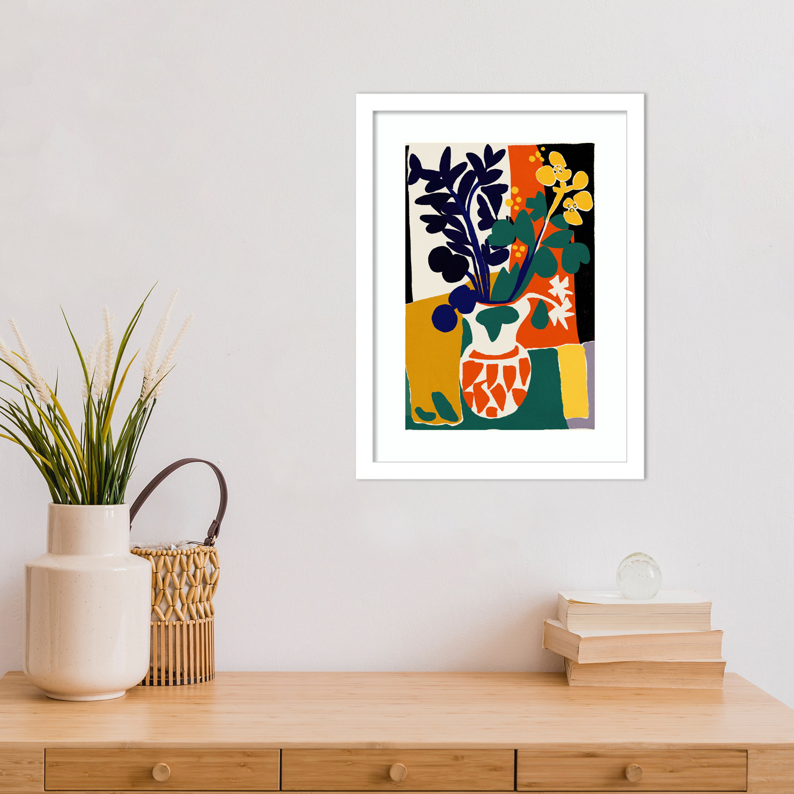 Ovando "France Floral Impressions" Print, White, 17" H x 13" W