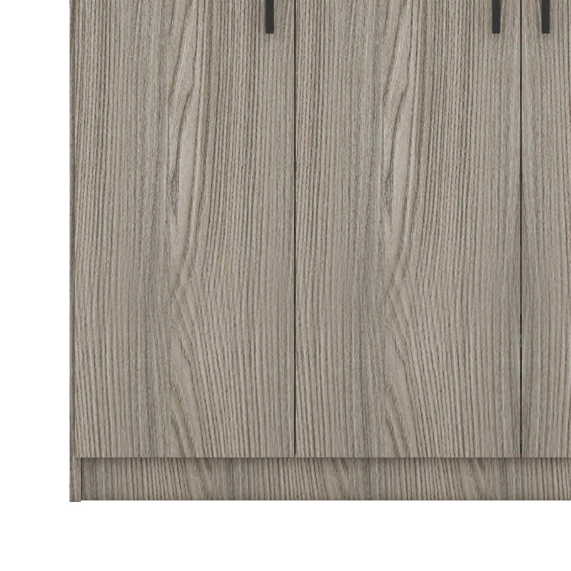 Armoire spacieuse à 4 portes avec tiroir intégré pour le rangement de la chambre à coucher, Gris