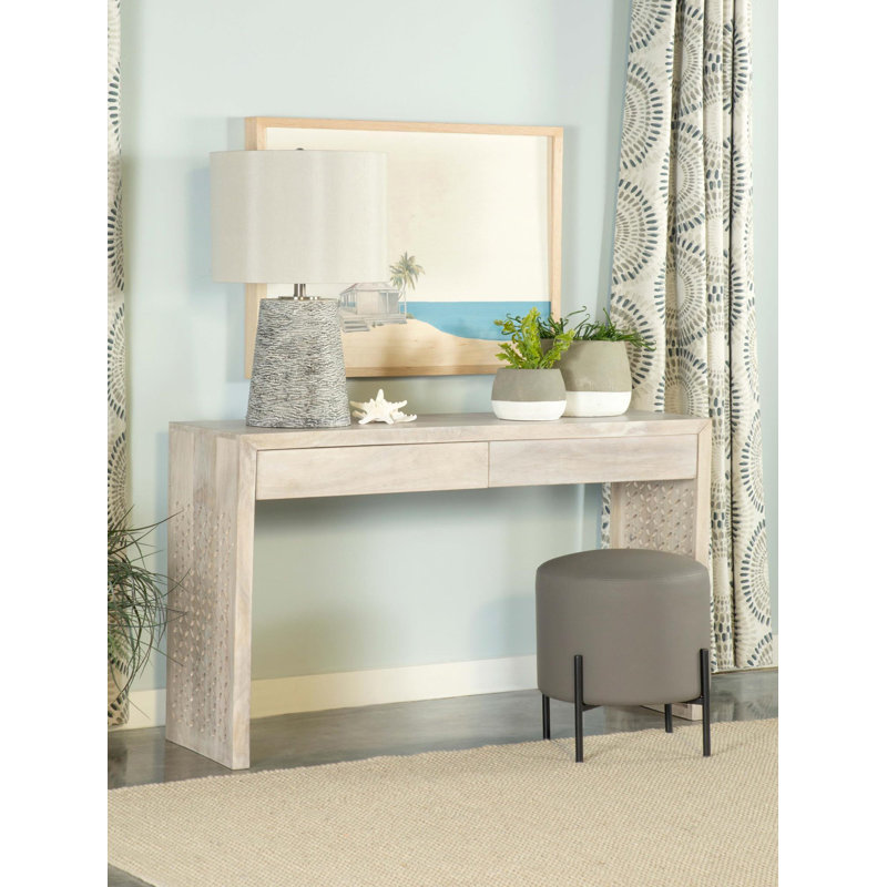 2-drawer Wood Entryway Console Table White Washed