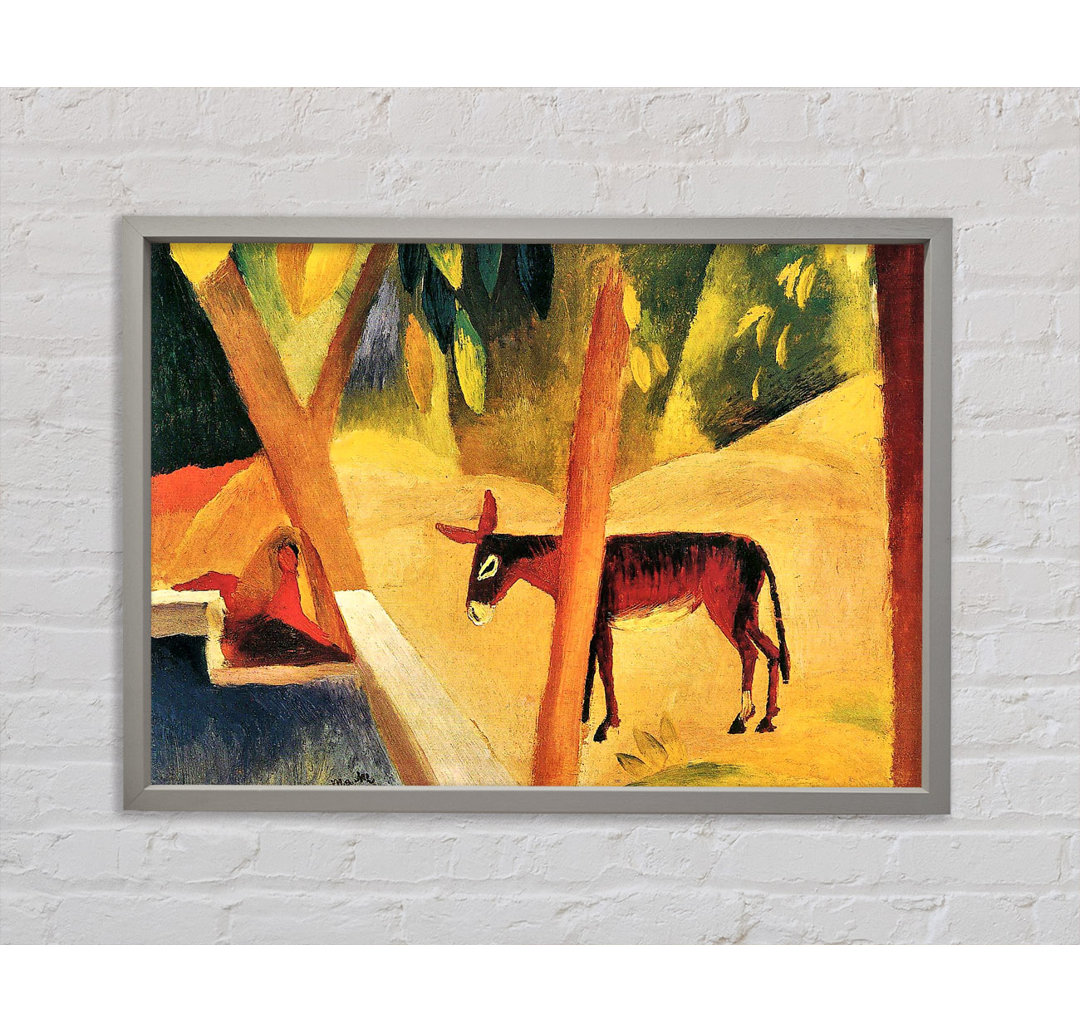 August Macke Donkeys In The Palms - Einzelne Bilderrahmen Kunstdrucke auf Leinwand