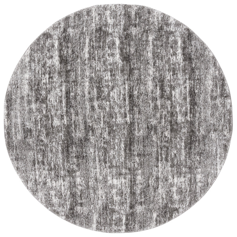 Antwan Penelope Shag Performance Abstract Rug, Round 6'7"